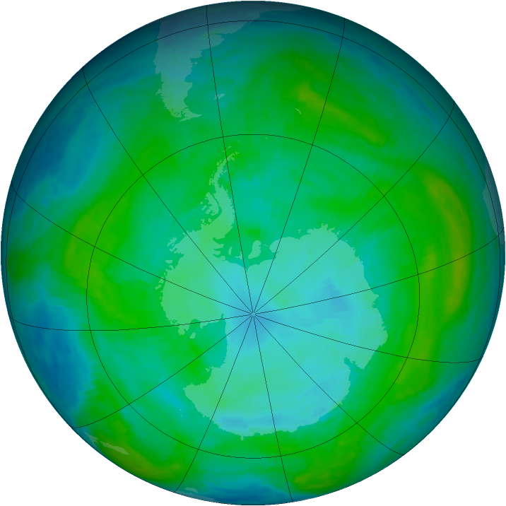Antarctic ozone map for 23 January 1987